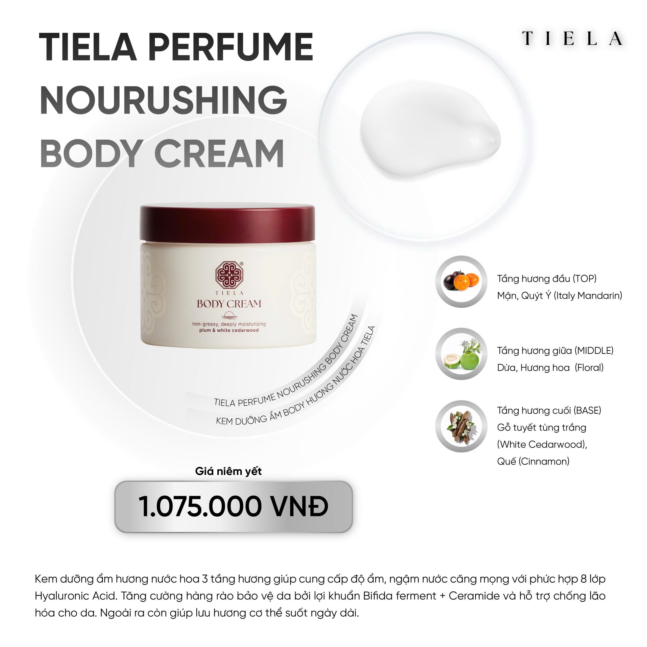 Kem Dưỡng Ẩm Body Hương Nước Hoa TIEL:A Perfume Nourishing Body Cream