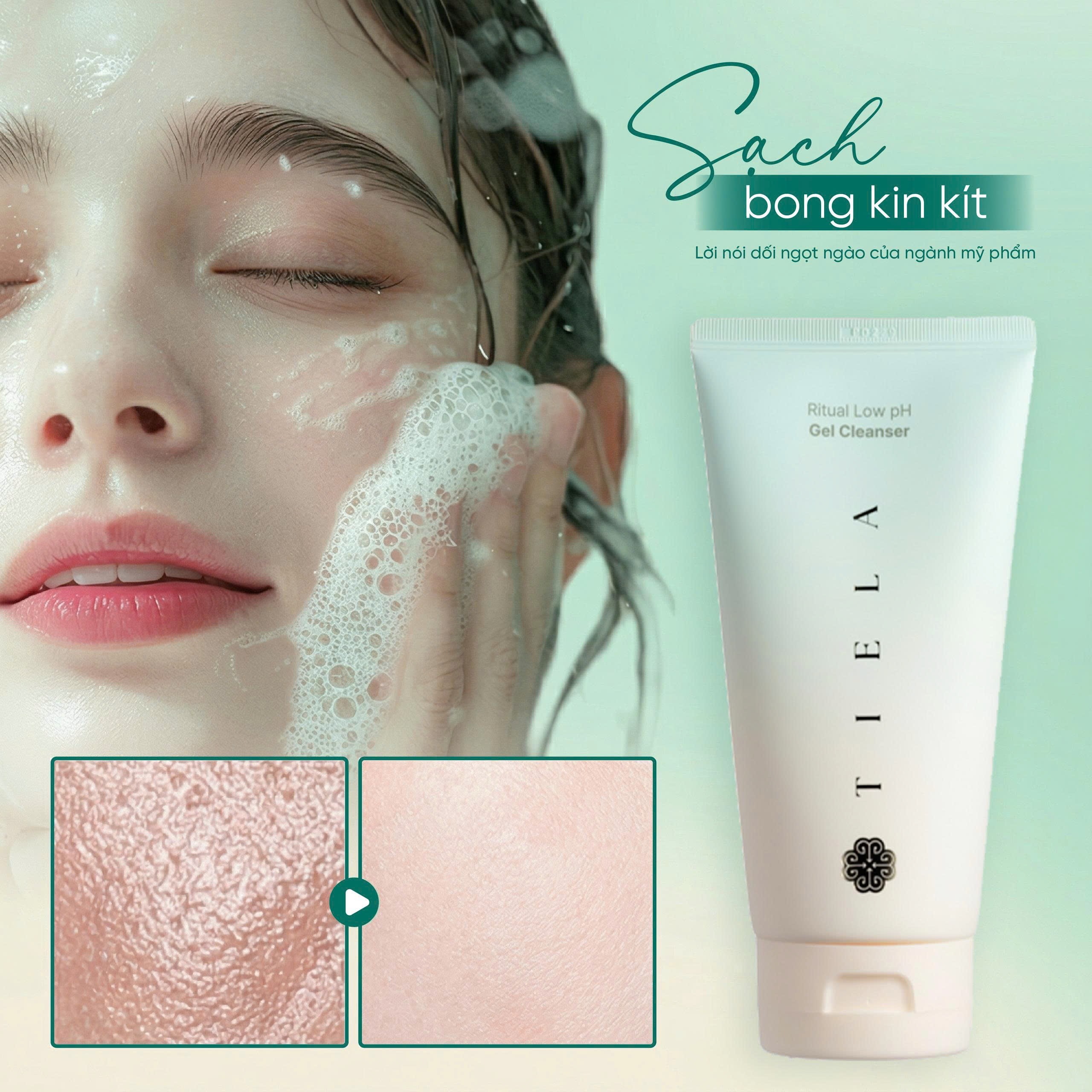 Sữa Rửa Mặt Dạng Gel Sạch Sâu Kiềm Dầu TIELA Ritual Low Gel Cleanser
